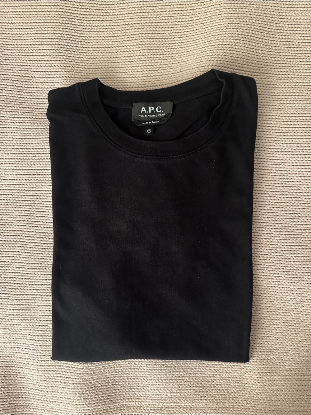 A.P.C. Black Short Sleeve Crew Neck Tee